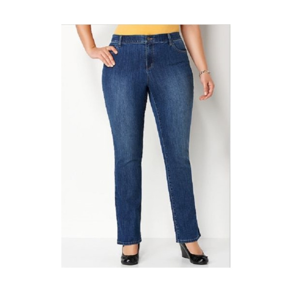 Classic Fit Straight Leg Denim Blue Jeans 6 Short - Picture 1 of 8